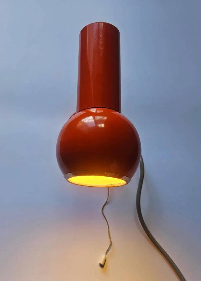 Very Rare Midcentury Wall Lamp, Space Age, Italy, 1970s
