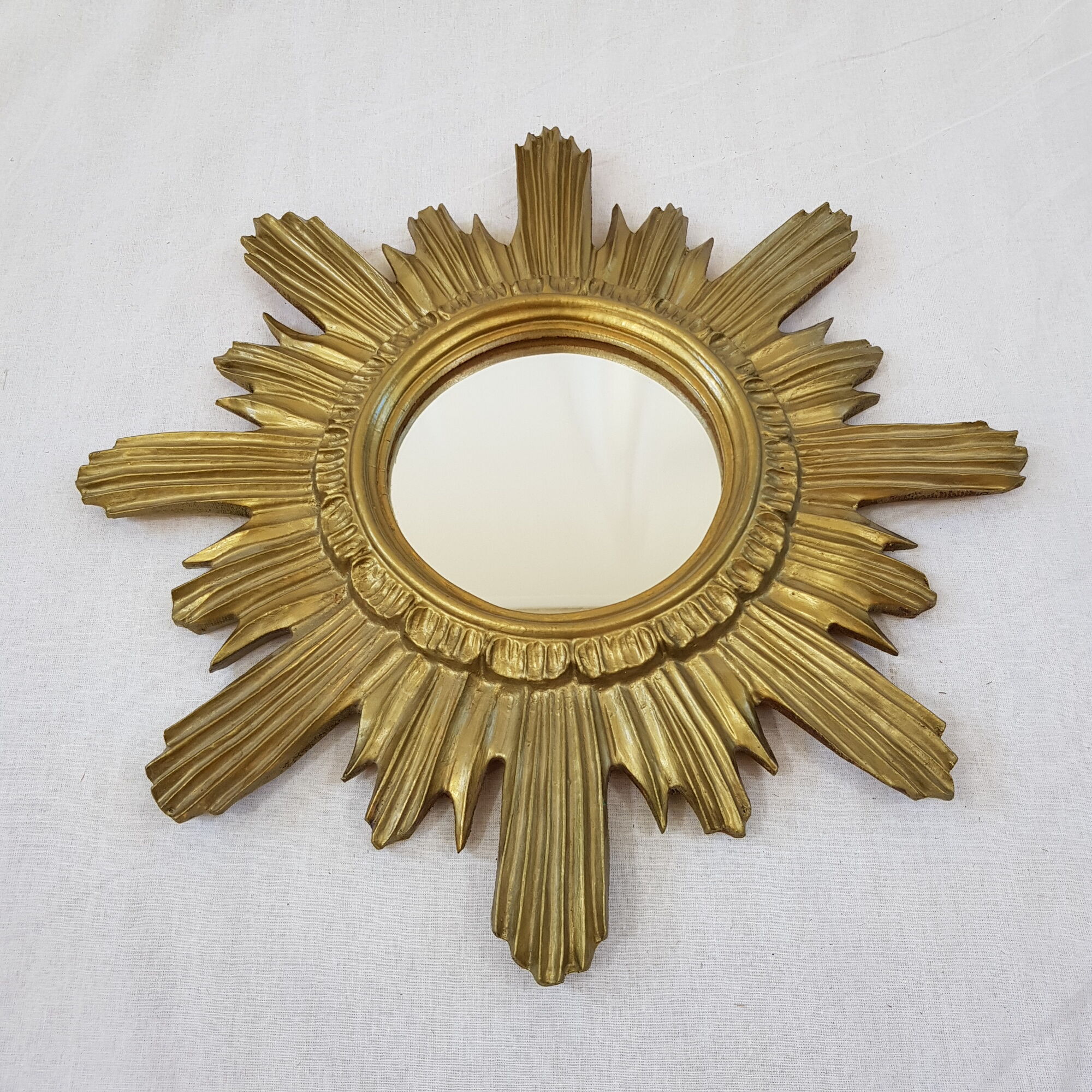 Vintage wood and gold resin mirror