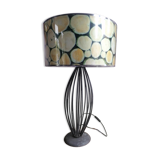 Lamp in wrought iron lampshade tree trunk decoration