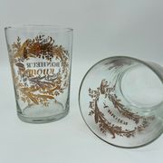 2 glasses napoleon iii love and happiness enhanced gold late xix eme