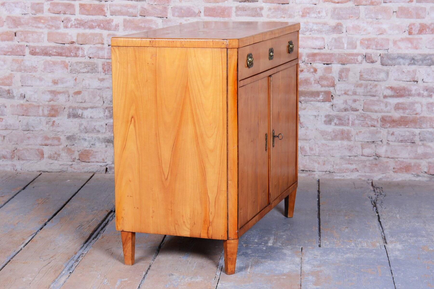 Biedermeier Cabinet in Cherry, Spruce & Ebony, Czech, 1820s
