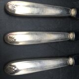 6 table knives in silver metal model coquille