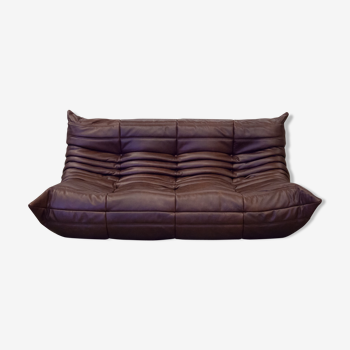 Sofa 3 places leather designed by Michel Ducaroy 1973