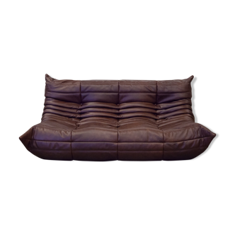 Sofa 3 places leather designed by Michel Ducaroy 1973