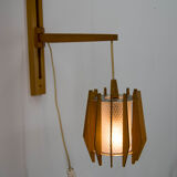 Set of chandelier and wall lamp by Drevo Humpolec, 1970