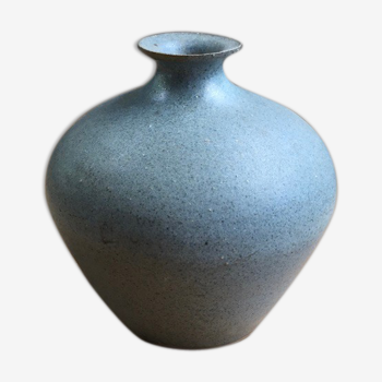 Blue ceramic craft vase