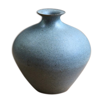 Blue ceramic craft vase