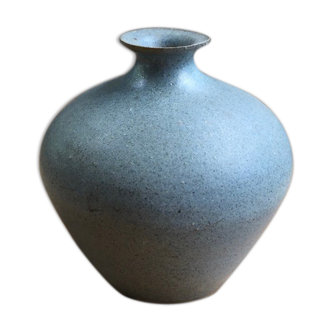 Vase artisanal céramique bleue