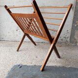 Foldable wooden magazine holder Braakman and Scandinavian vintage Pastoe