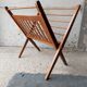 Foldable wooden magazine holder Braakman and Scandinavian vintage Pastoe