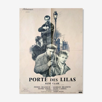 Affiche originale 1957 Porte des lilas Georges Brassens René Clair