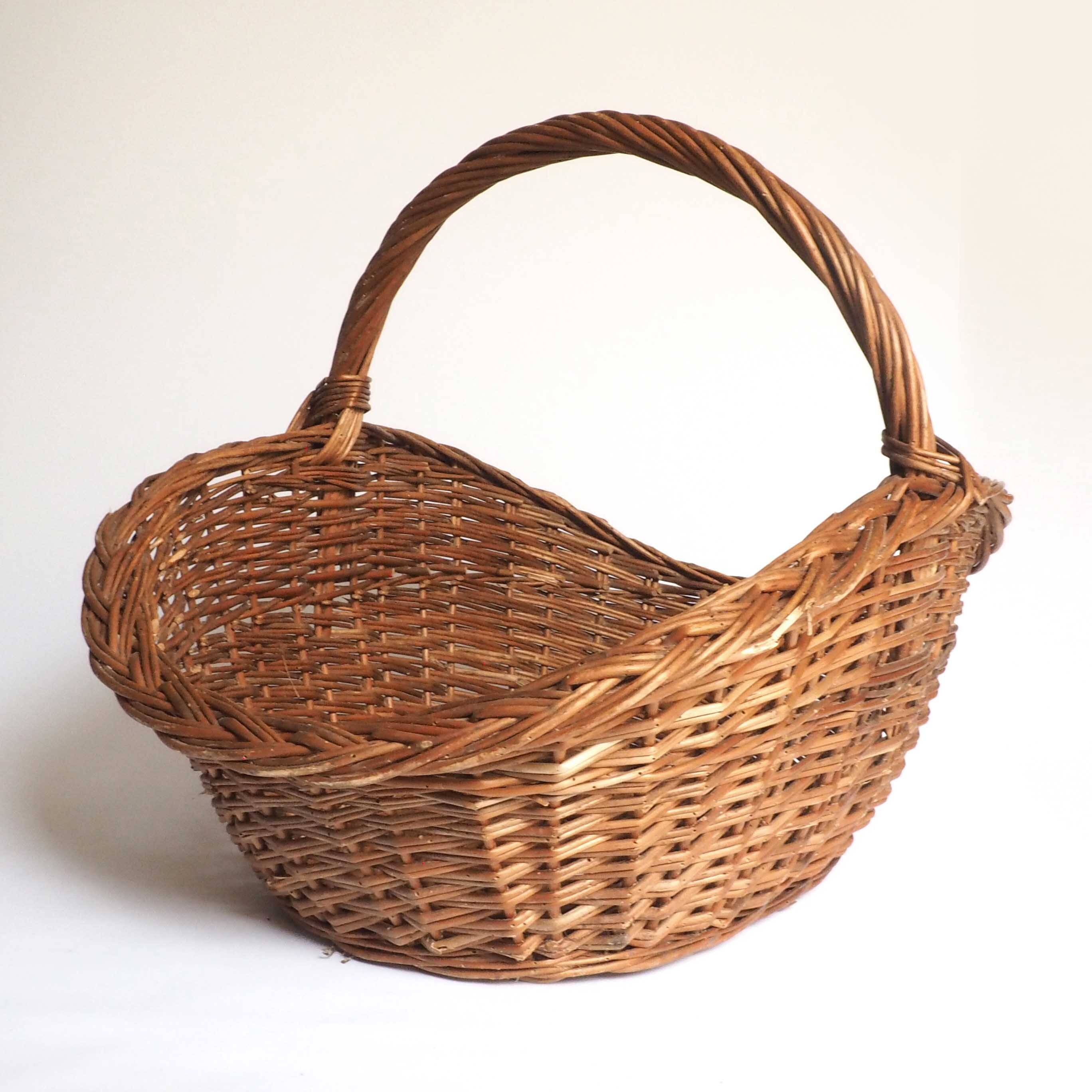 Large rattan log basket