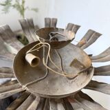 Ceiling or wall light with sun motif, brass, 1950s