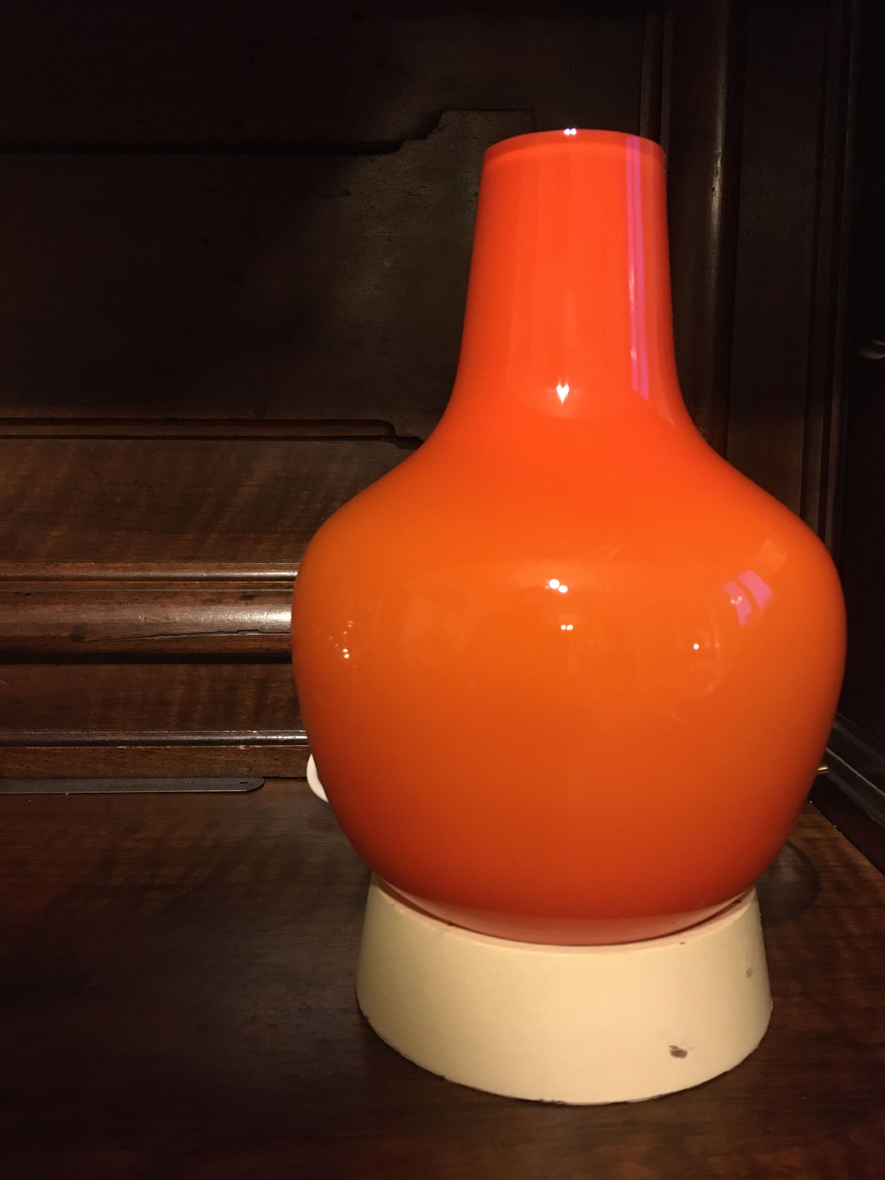 60'S vintage orange opaline lamp