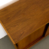 Midcentury Walnut Sideboard with sliding doors and drawers, 1950s