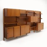 Wall unit with shelves, drawers and cabinets, 1960s.