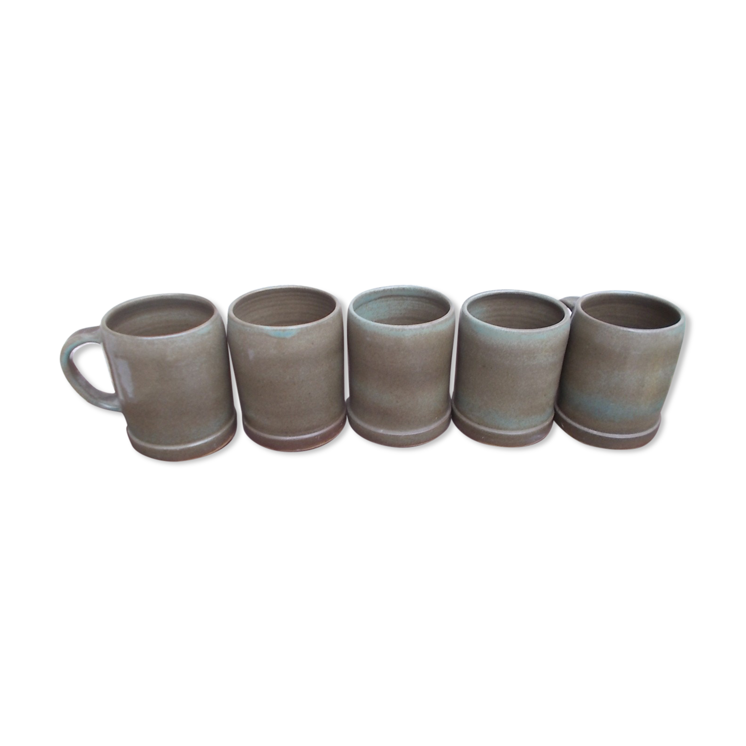 Lot of 5 stoneware mugs from Dreux K. Balogh