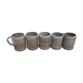 Lot of 5 stoneware mugs from Dreux K. Balogh