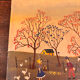 Tableau d'art naïf vintage - Scène champêtre. Art populaire