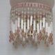 Pair of French Vintage Gold Wall Lights Pink Glass Beaded Fringe Shades
