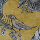 Fauteuil 366 signé J.Chierowski jaune et oiseaux