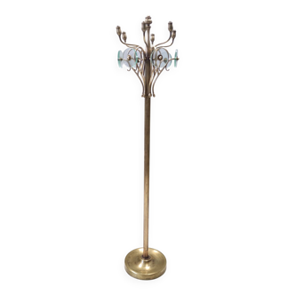 Brass and Glass Revolving Coat Rack, Italy