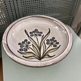 Compote dish in hand-painted enameled ceramic