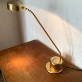 Vintage brass desk lamp with switch on base