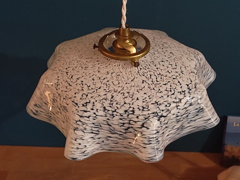 Suspension lampshade corole glass Clichy