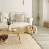 Tapis en coton recycle ecru 150 x 100 cm