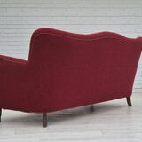 Années 1960, canapé danois 3 places, état d'origine, tissu coton-laine.