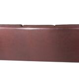 Three seater sofa, with red brown leather by Stouby Furniture from the 1960s