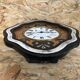 Clock pendulum ox eye wood decoration mother-of-pearl dial enamelled vintage