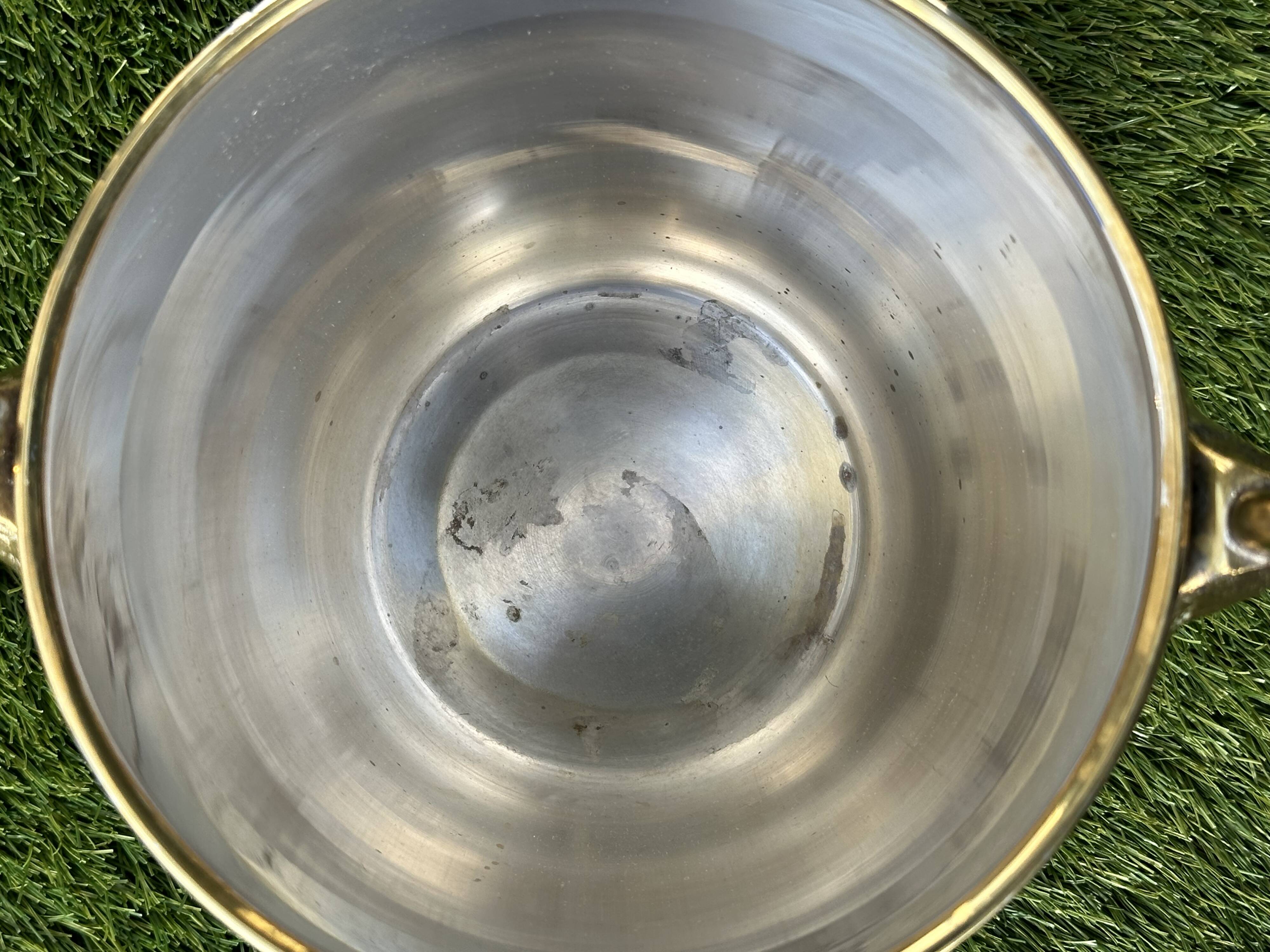 Champagne bucket with swans, in silver and gold metal, attributed to Christofle, 1940/1950