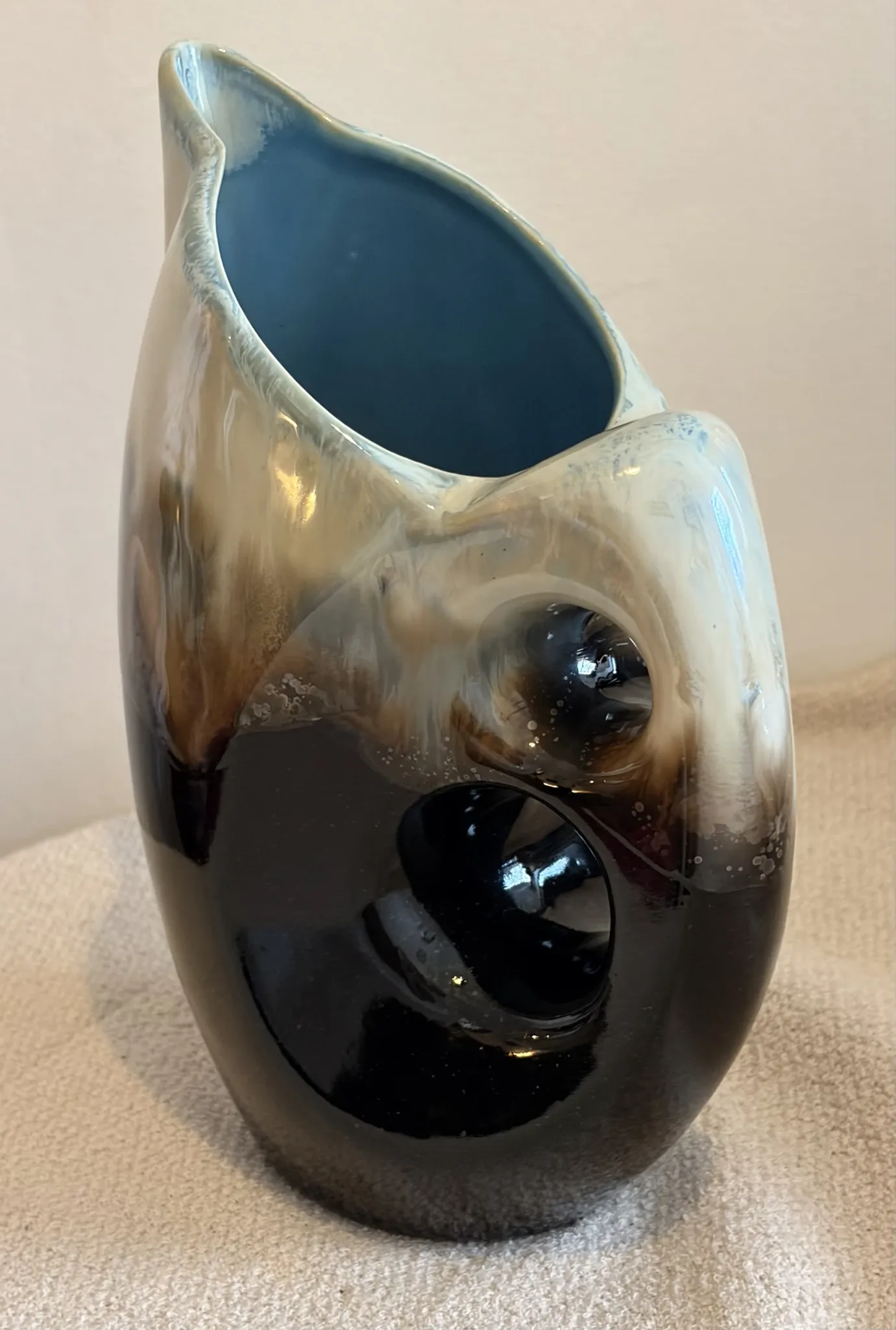 Mid-Century Modern "Forme Libre" Ceramic Pitcher Vase — 1960s