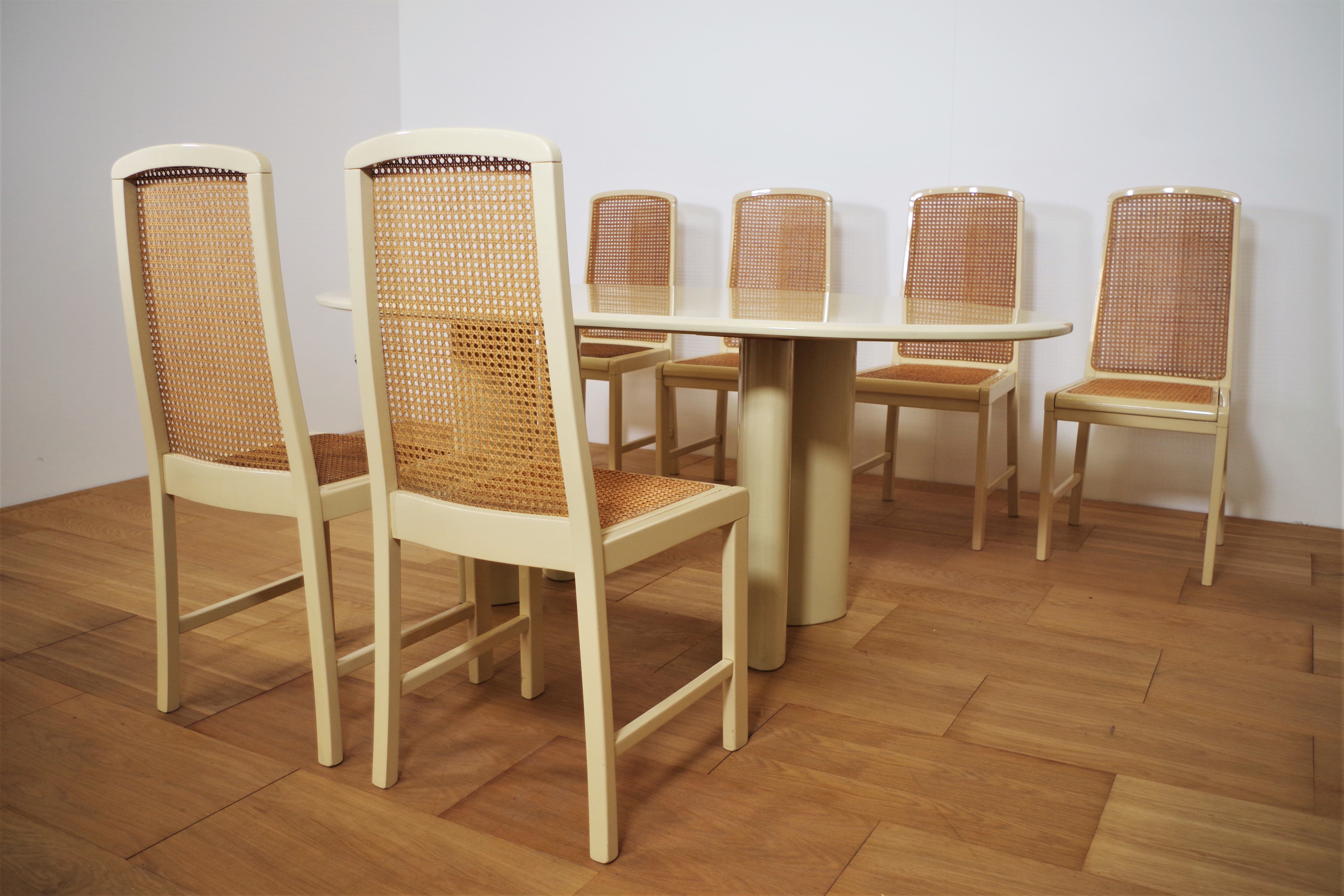 Table and 6 chairs by Mario Sabot from the 70s