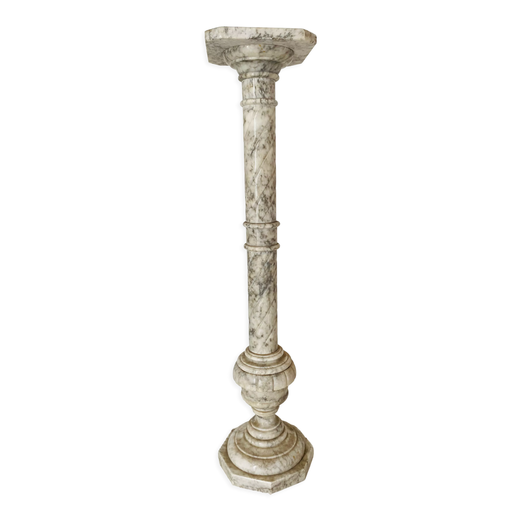 1940s Carrara marble pedestal