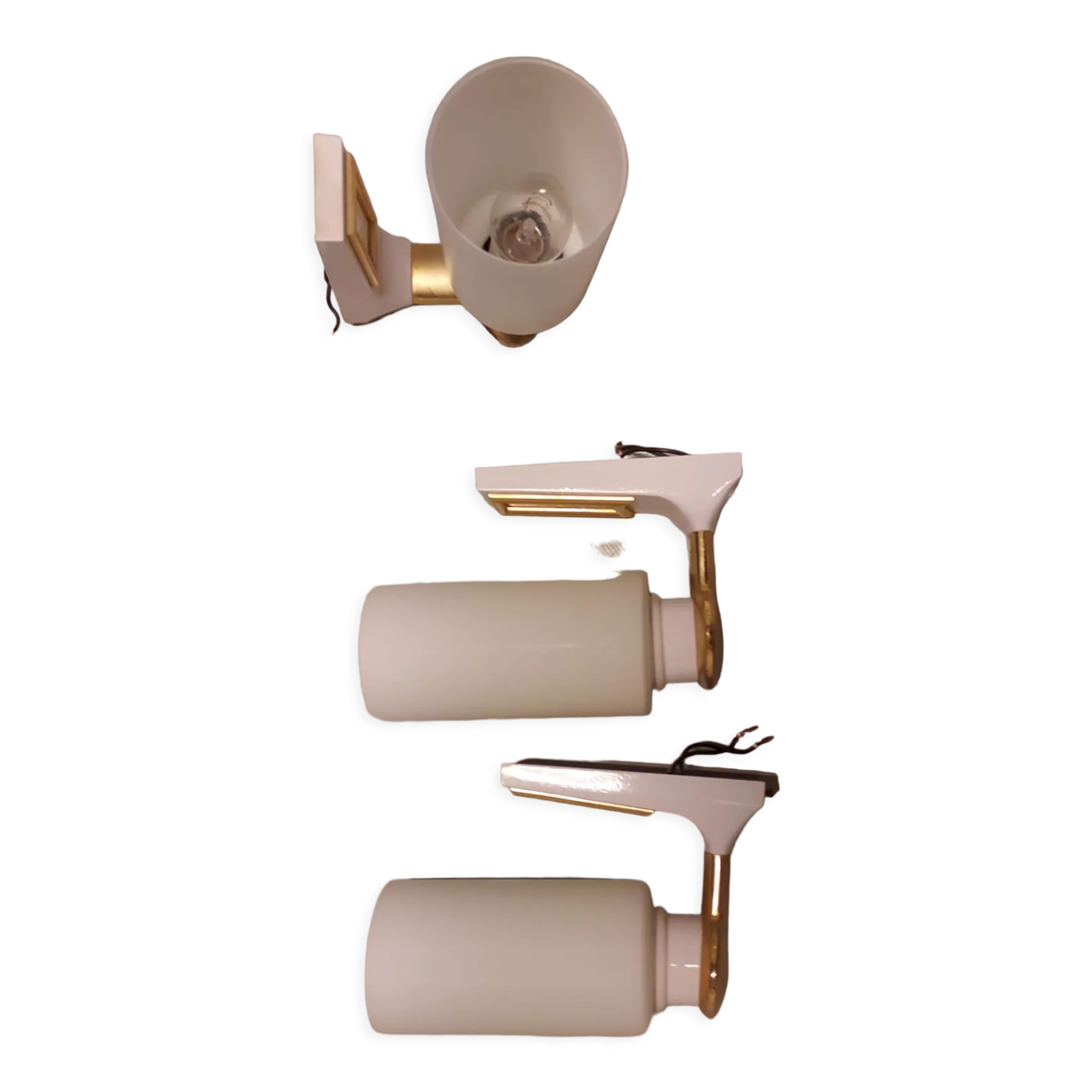White and gold ceramic wall light