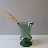 Green blown glass vase