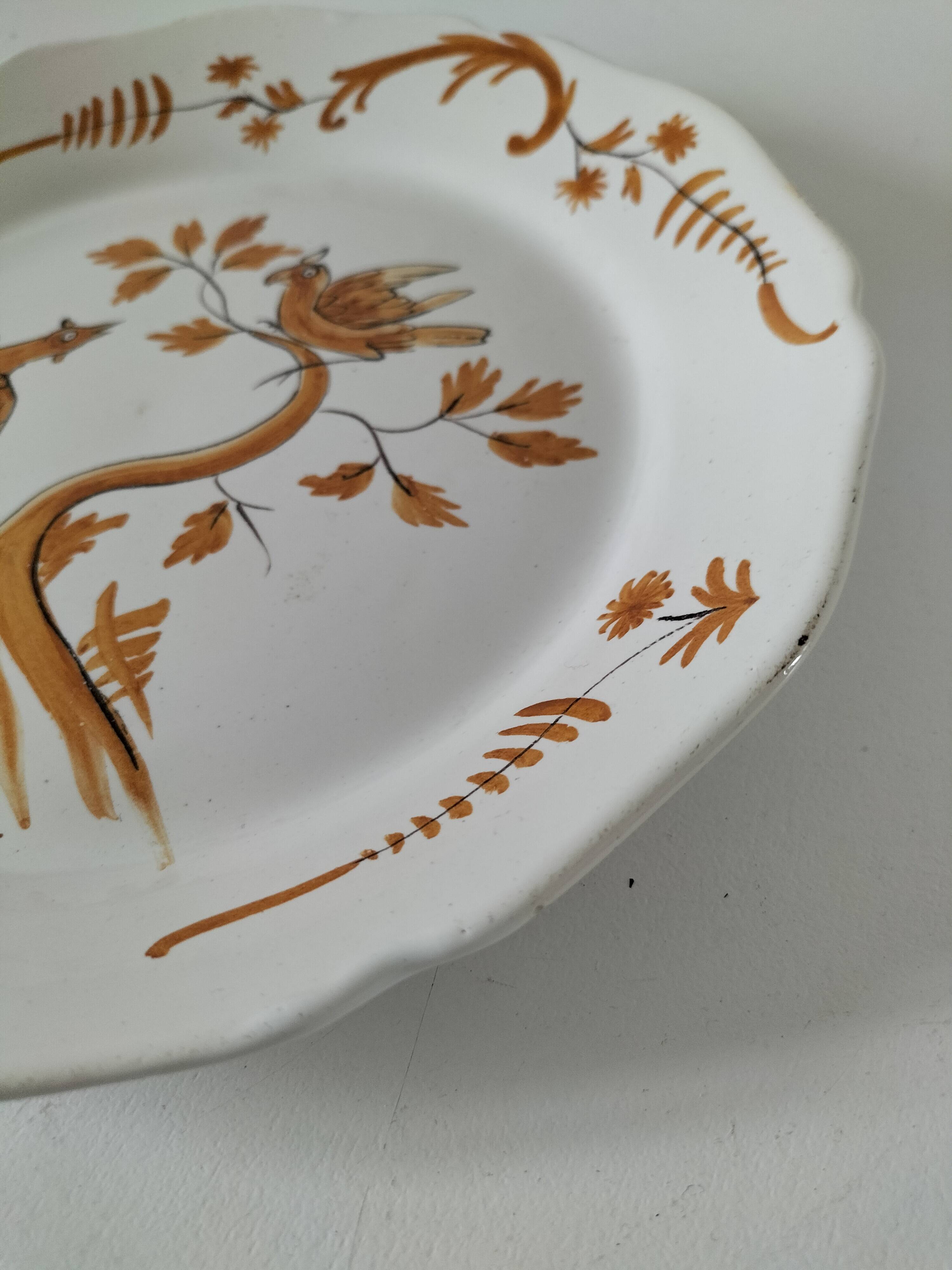 Antique Moustiers style plate, Museums of France edition