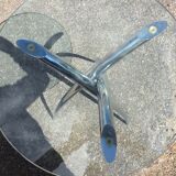 Side table, chrome glass tablet 1980s