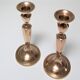 pair of candle holders solid brass gilded neo classic vintage style