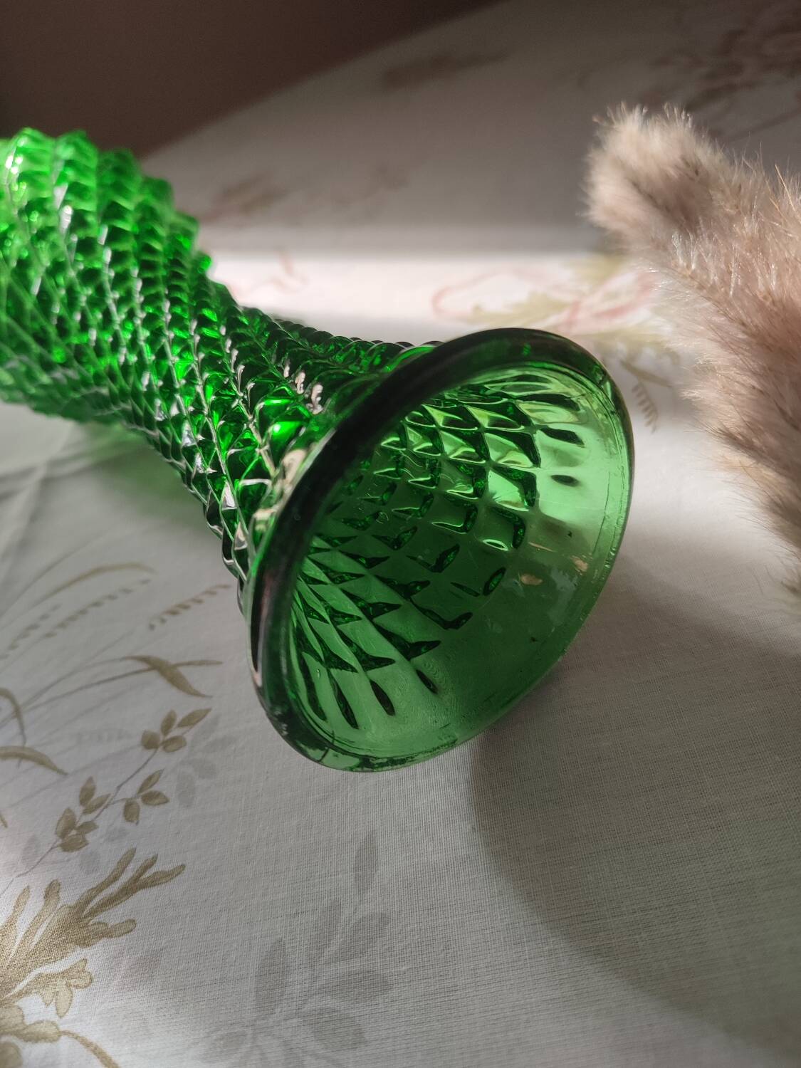 Vase with green spikes from Italy, vintage 60s
