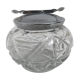 Structured glass sugar and chrome metal lid with built-in pliers