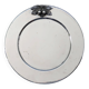 Vintage silver-plated round service tray with embossed cherries.