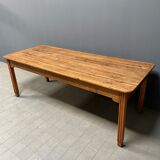 Large oak farmhouse table from France, early 1900s