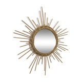 Vintage rattan sun mirror 1960 60cm
