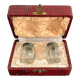 Vintage Salt and Pepper Set, Salt Shaker, Pepper Shaker, Art Deco Case and Bottle