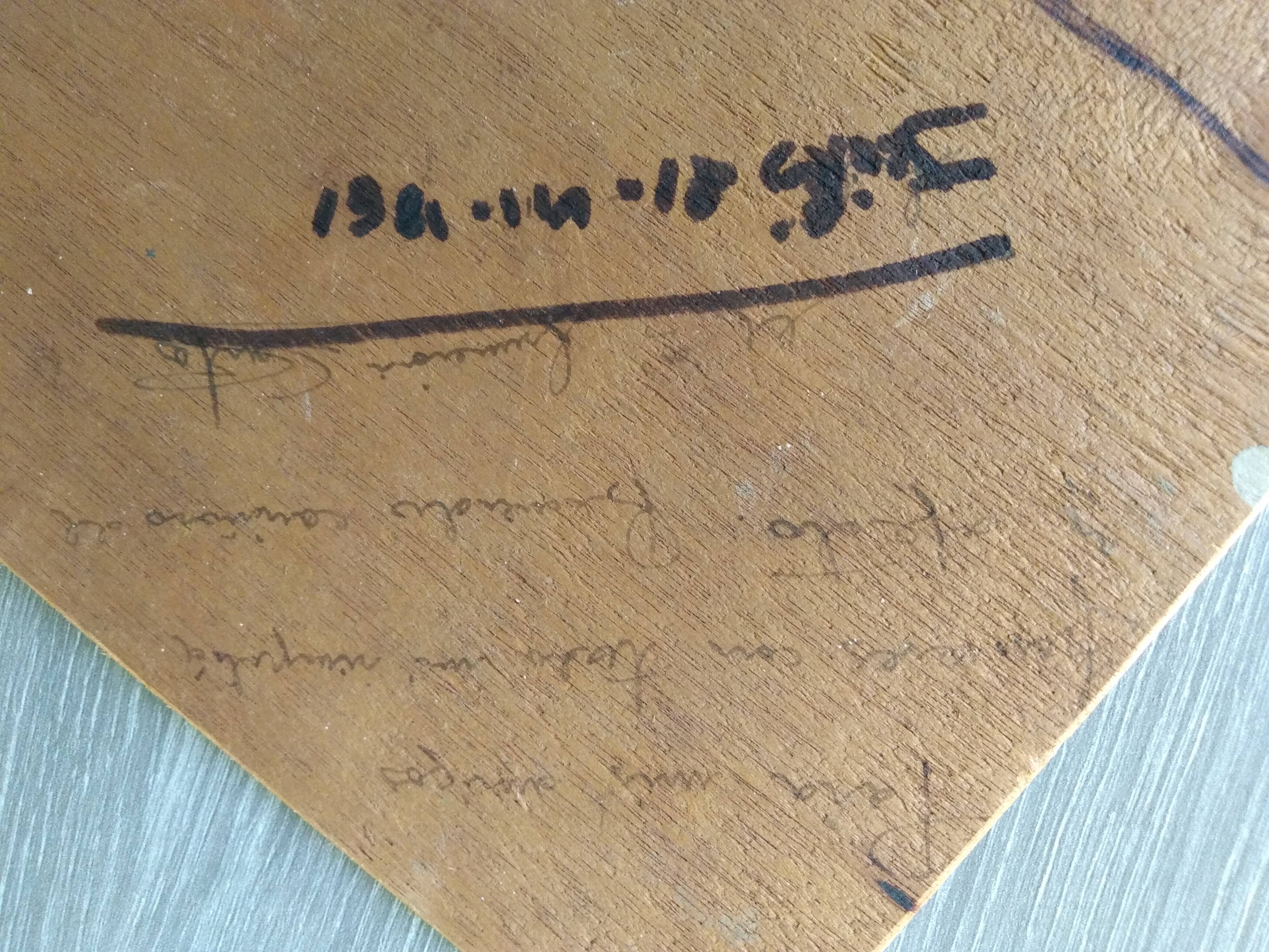 Oil on Panel portrait 1861 Spanish School