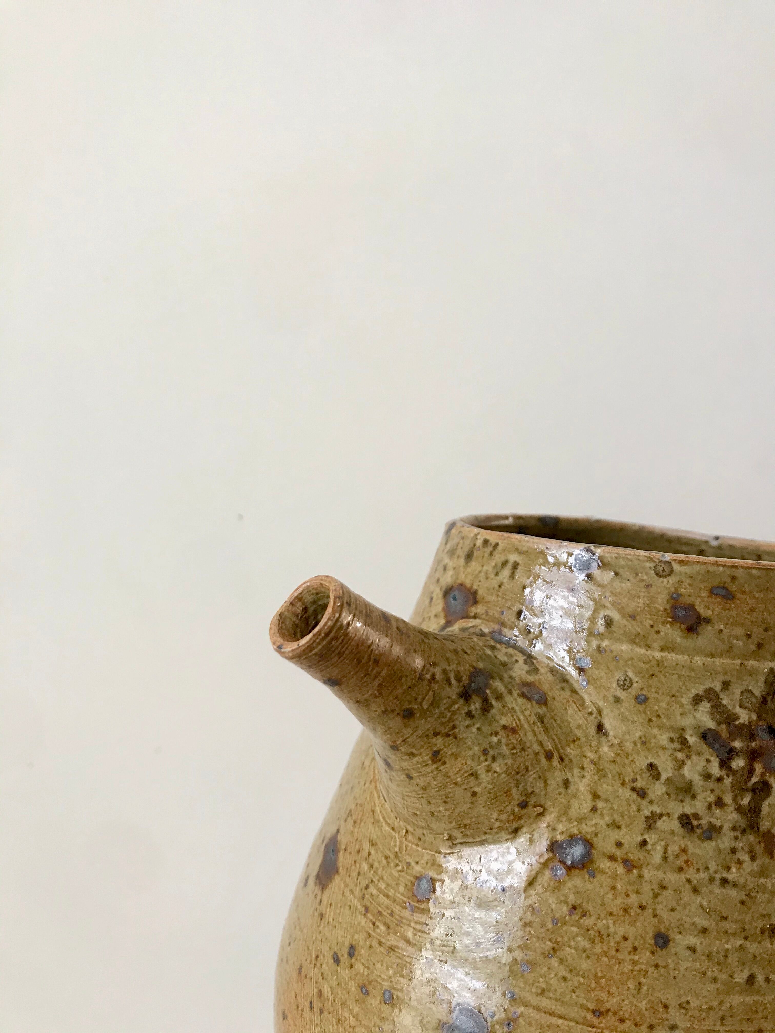 coffee service 6 cups and saucers, teapot and sugar bowl in ceramic / pottery / stoneware years 50-6